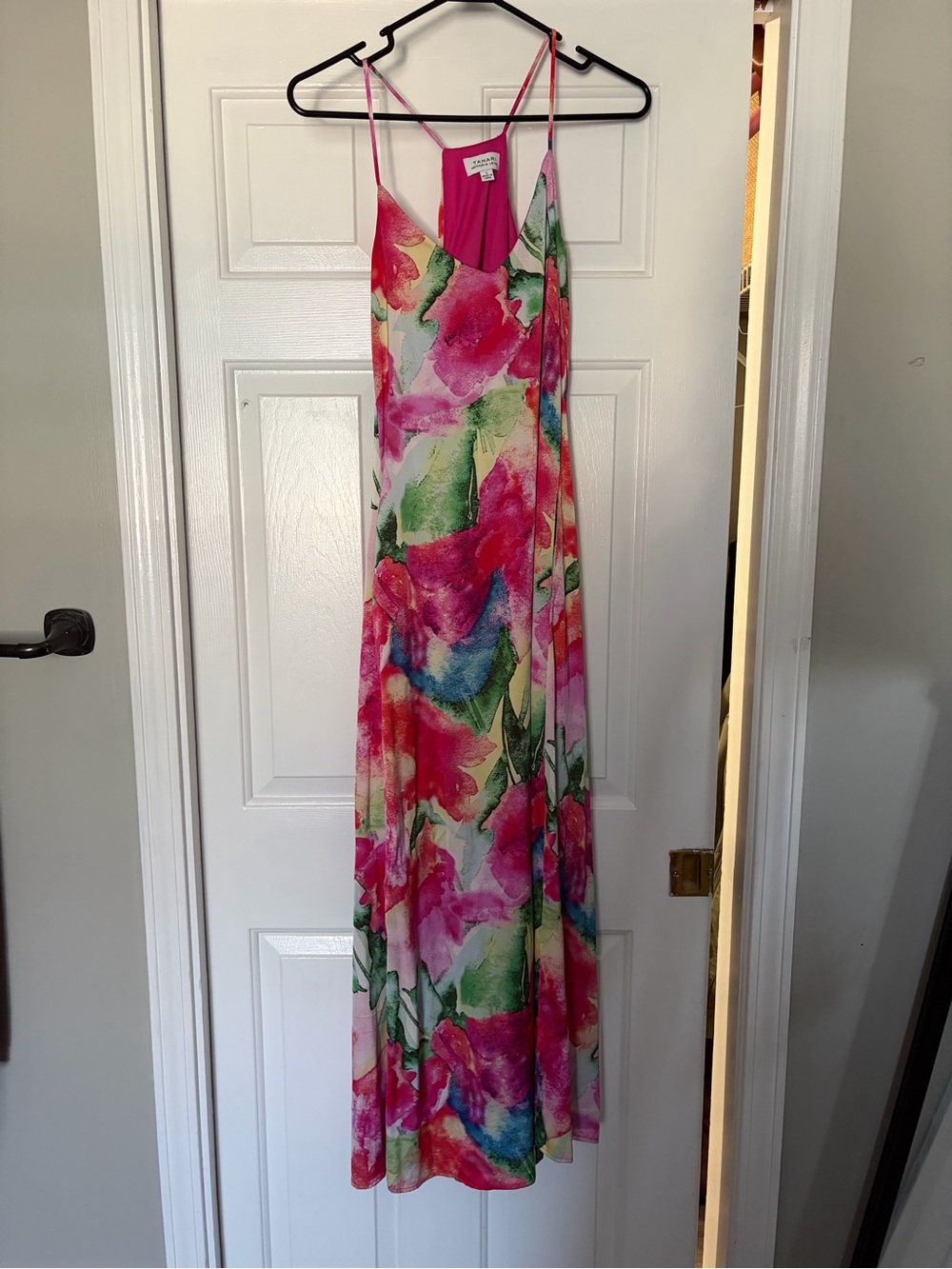 Tahari Floral Watercolor Maxi Dress, small
